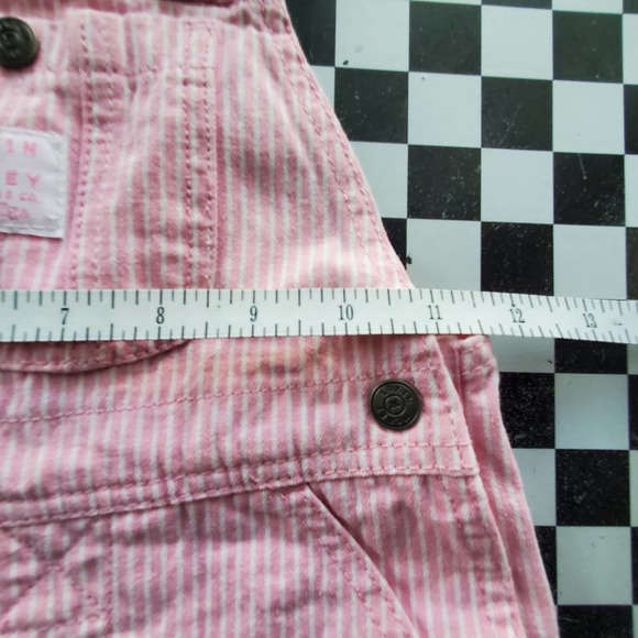Lakin McKey Toddler Pink Hickory Striped Bib Overall Pants Sz 2T - Picture 9 of 9